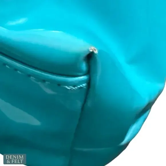 Kate Spade Rudy Henry Street Brightpeac Turquoise Patent Tote Shoulder Bag Luxe - Picture 9 of 16